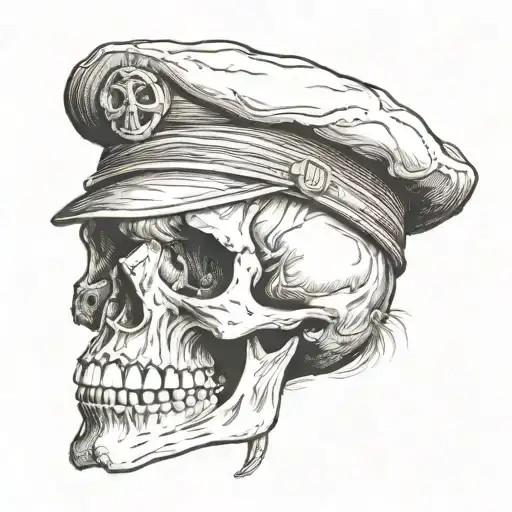Skull Wearing a fools cap tattoo design idea