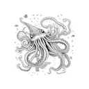 ocean waves with coral and an octopus, jelly fish, seahorse,turtle, orca, crab, dolphin and shark tattoo design idea