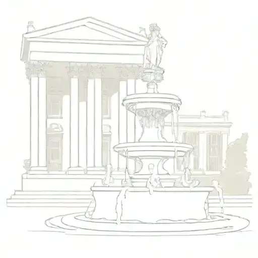 trafalgar square water fountain  tattoo design idea