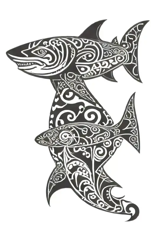 Shark polynesian and taino tattoo design idea