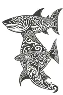 Shark polynesian and taino tattoo design idea