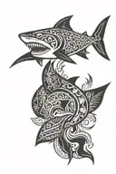 Shark polynesian and taino tattoo design idea