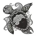 turtle with birth date 1997 07 26 and 2006 10 15 on chest that leads to a half sleeve arm   tattoo design idea