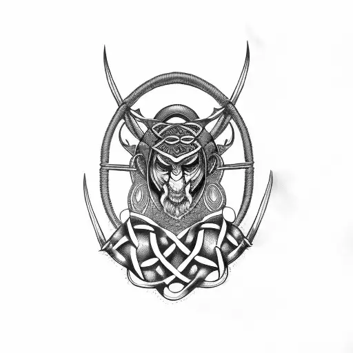 Celtic tribal arm sleeve tattoo design idea