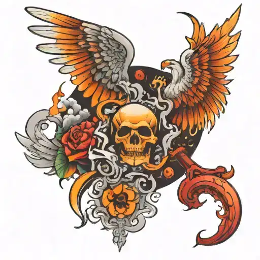 heaven vs hell tattoo design idea