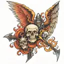 heaven vs hell tattoo design idea