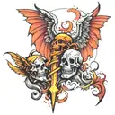 heaven vs hell tattoo design idea