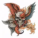 heaven vs hell tattoo design idea