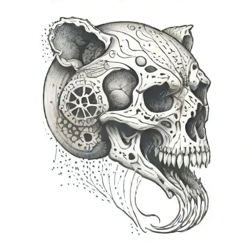 Bear skull tattoo design idea