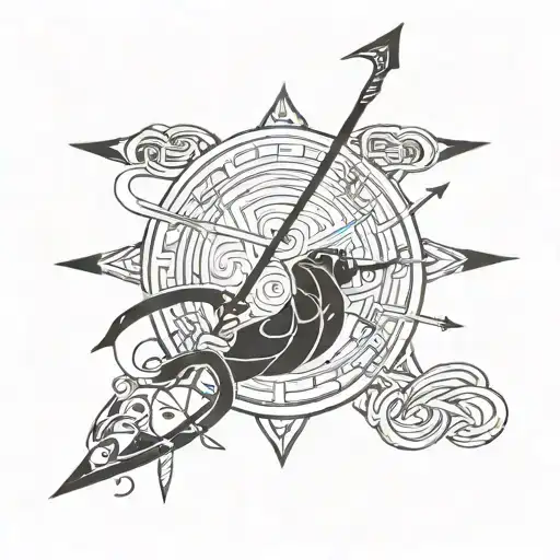simple  Japanese bow and arrow   tattoo design idea