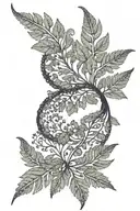 A delicate fern leaf pattern forming a helix spiral, representing the beauty of nature's resilience tattoo design idea