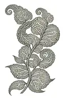 A delicate fern leaf pattern forming a helix spiral, representing the beauty of nature's resilience tattoo design idea