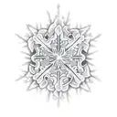 Fire with snowflake inside of it tattoo design idea