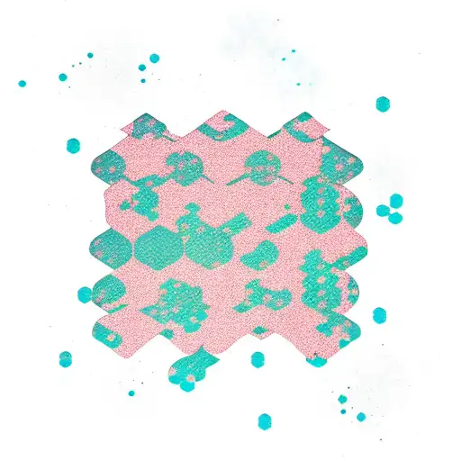 trash polka honeycomb tattoo design idea
