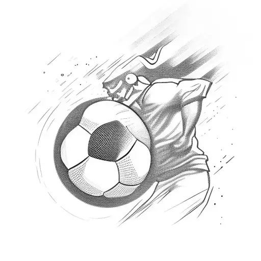 A handball player mid-throw with intense focus tattoo design idea