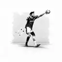 A handball player mid-throw with intense focus tattoo design idea