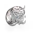 A handball player mid-throw with intense focus tattoo design idea