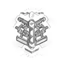 Combine a gym dumbbell and a motorcycle in a dynamic and powerful design. tattoo design idea