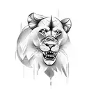 Create a tattoo featuring a powerful lion playing basketball tattoo design idea