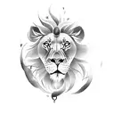 Create a tattoo featuring a powerful lion playing basketball tattoo design idea