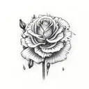 sparrow Lilies  Tulips Rose Carnations tattoo design idea