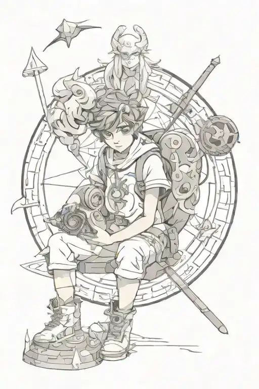 child boy adhd libra zodiac sign artsy god gamer tattoo design idea