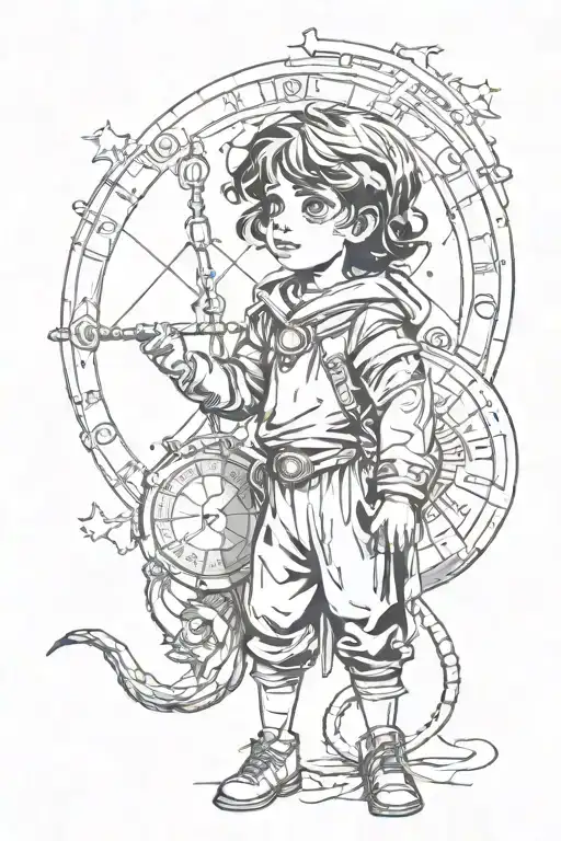 child boy adhd libra zodiac sign tattoo design idea