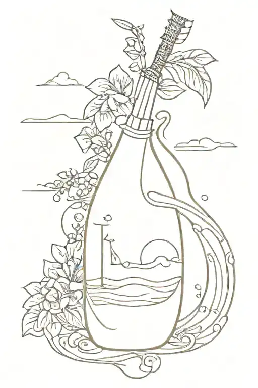 champagne coast song tattoo design idea