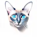 siamese cat with strabic blue eyes tattoo design idea