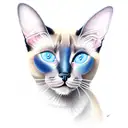 siamese cat with strabic blue eyes tattoo design idea