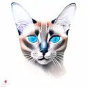 siamese cat with strabic blue eyes tattoo design idea