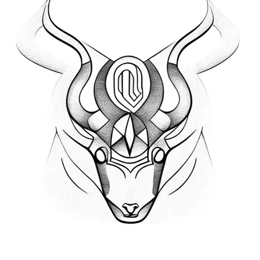 capricorn cubism tattoo design idea