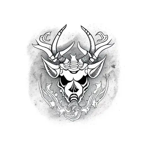 capricorn skull tattoo design idea