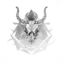 capricorn skull tattoo design idea