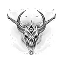 capricorn skull tattoo design idea