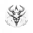 capricorn skull tattoo design idea