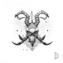 capricorn skull tattoo design idea