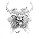 capricorn skull tattoo design idea