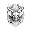 capricorn skull tattoo design idea