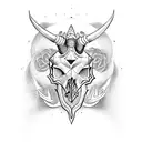 capricorn skull tattoo design idea