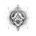 capricorn skull mandala style tattoo design idea