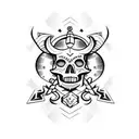 aztec capricorn skull tattoo design idea
