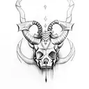 capricorn skull tattoo design idea