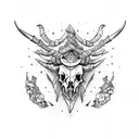capricorn skull tattoo design idea