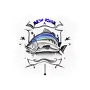 a bass with a mustache  tattoo design idea