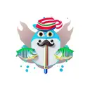 a bass with a mustache  tattoo design idea