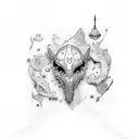 3 letters: I, J, E tattoo design idea