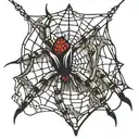spider hanging from web  tattoo design idea