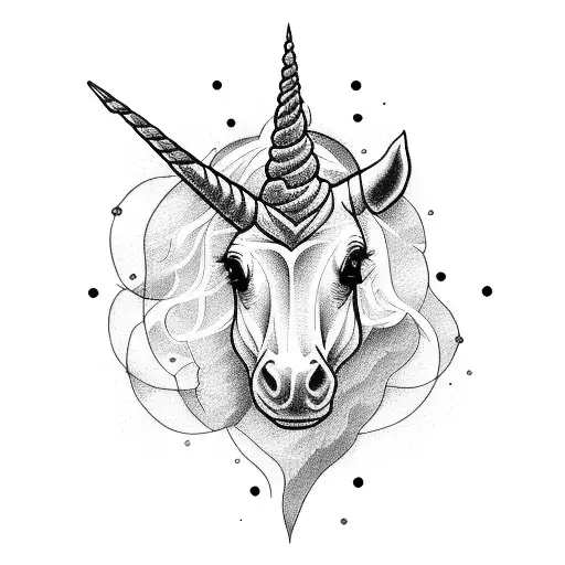 boston marathon unicorn tattoo design idea
