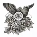 amaro and dolce and Apollo and Dionysus  tattoo design idea